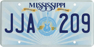 MS license plate JJA209