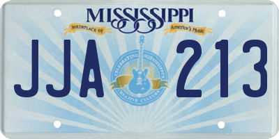MS license plate JJA213