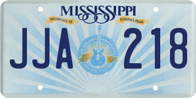MS license plate JJA218
