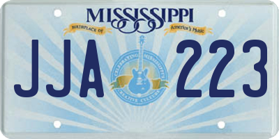 MS license plate JJA223