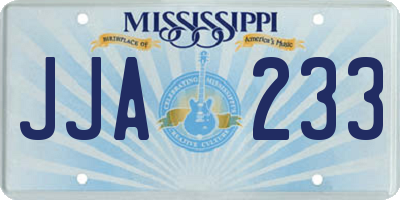MS license plate JJA233