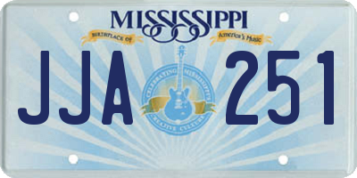 MS license plate JJA251