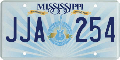 MS license plate JJA254