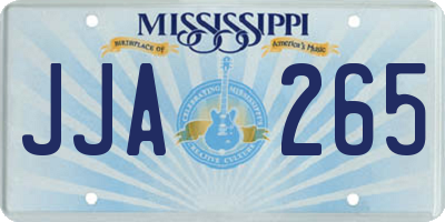 MS license plate JJA265
