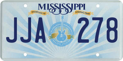 MS license plate JJA278