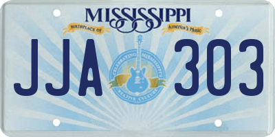 MS license plate JJA303