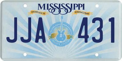 MS license plate JJA431