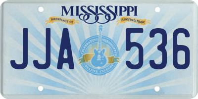 MS license plate JJA536
