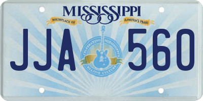 MS license plate JJA560