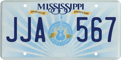 MS license plate JJA567