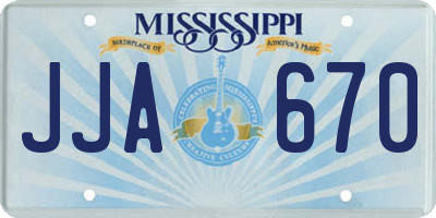 MS license plate JJA670