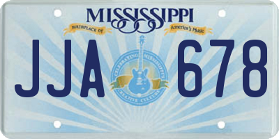MS license plate JJA678