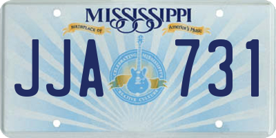 MS license plate JJA731