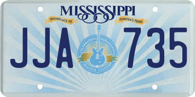 MS license plate JJA735