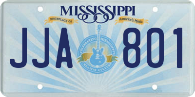 MS license plate JJA801