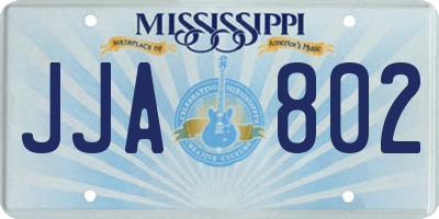 MS license plate JJA802