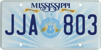 MS license plate JJA803