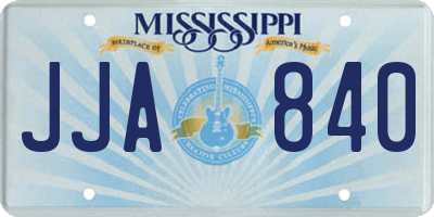 MS license plate JJA840