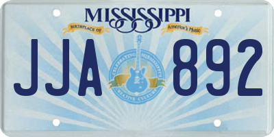 MS license plate JJA892