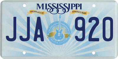 MS license plate JJA920