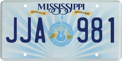 MS license plate JJA981