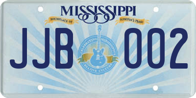MS license plate JJB002