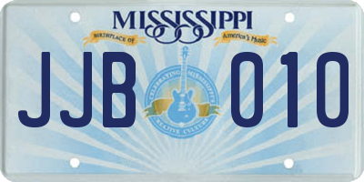 MS license plate JJB010