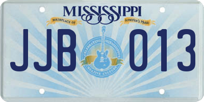 MS license plate JJB013