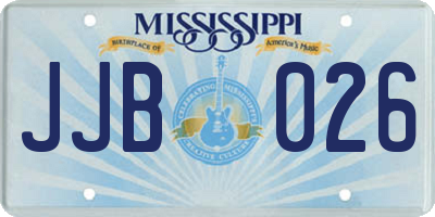 MS license plate JJB026