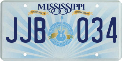 MS license plate JJB034