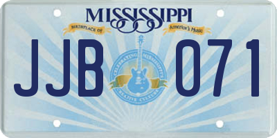 MS license plate JJB071