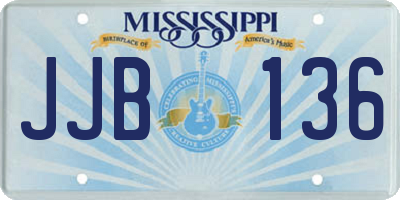 MS license plate JJB136