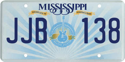 MS license plate JJB138