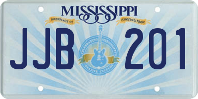 MS license plate JJB201
