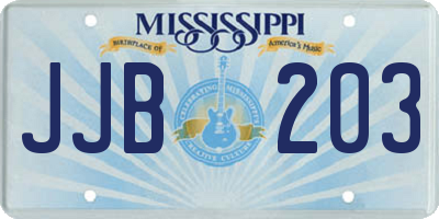 MS license plate JJB203