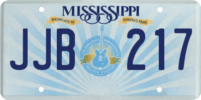 MS license plate JJB217