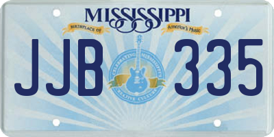 MS license plate JJB335