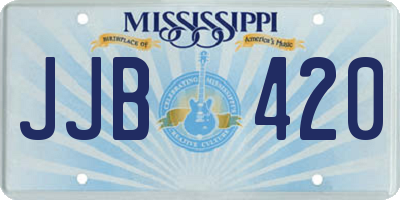 MS license plate JJB420