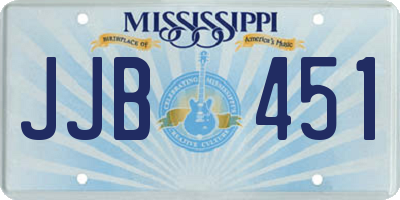 MS license plate JJB451