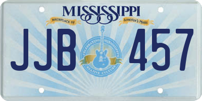 MS license plate JJB457