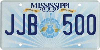 MS license plate JJB500