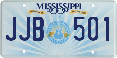 MS license plate JJB501