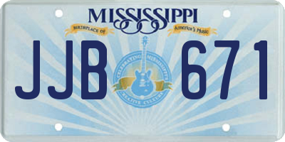MS license plate JJB671