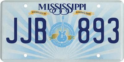 MS license plate JJB893