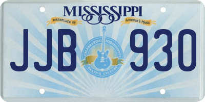 MS license plate JJB930