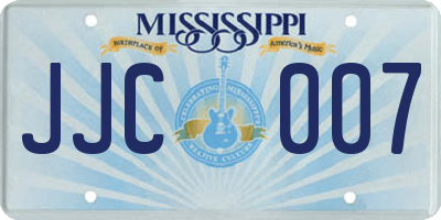 MS license plate JJC007