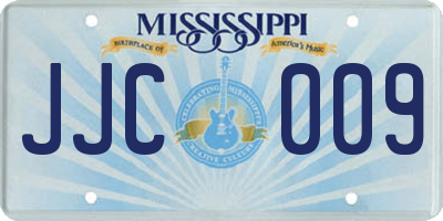 MS license plate JJC009