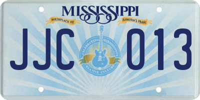 MS license plate JJC013