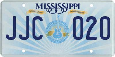MS license plate JJC020
