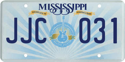MS license plate JJC031